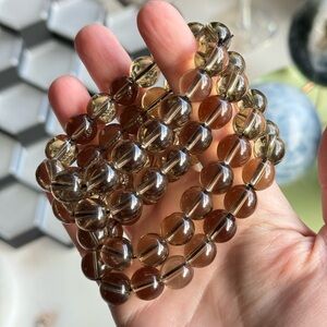 Smokey Quartz 10mm Beaded Bracelet